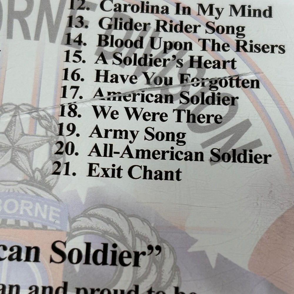 82nd Airborne Division All-American Chorus A Soldier's Heart CD 2005 US Army - Picture 6 of 9